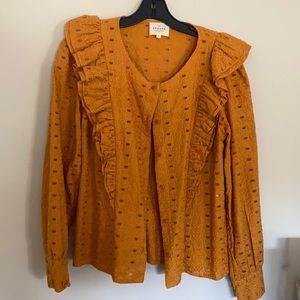 Sézane ruffle sleeve top